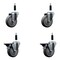 Service Caster 4'' Thermoplastic Rubber Wheel Swivel 7/8'' Expanding Stem Caster Set 2 Brakes, 4PK SCC-EX20S414-TPRB-2-PLB-2-78 - alternate 1